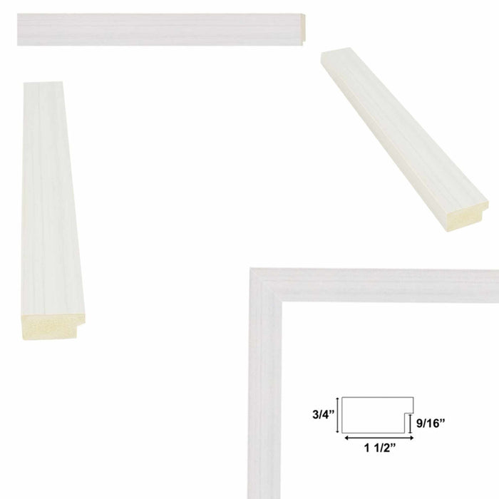 32x48 Frame Modern White Wash Wood Grain Picture Frame