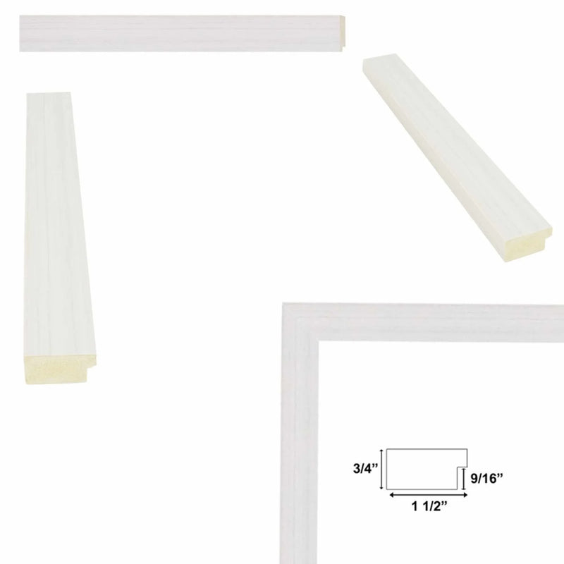 10x12 Frame Modern White Wash Wood Grain Picture Frame