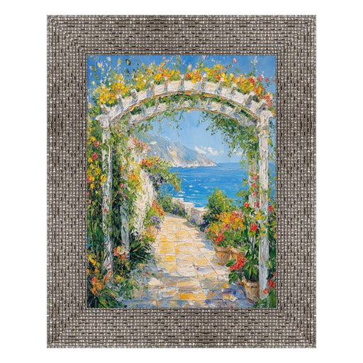 28x40 Frame Modern Wide Glitter Silver Gunmetal Picture Frame