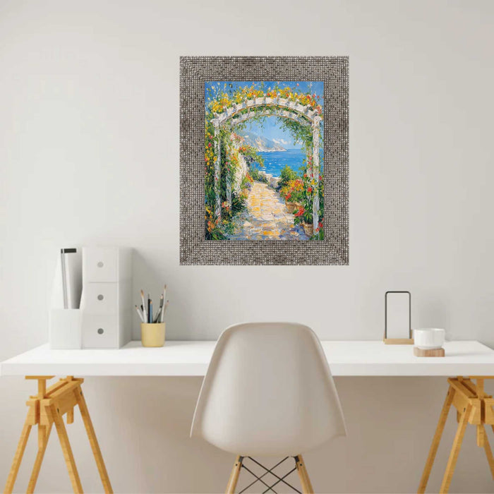 32x48 Frame Modern Wide Glitter Silver Gunmetal Picture Frame
