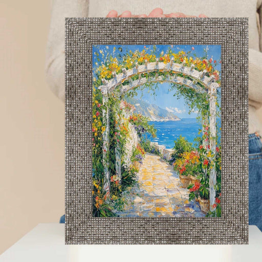 32x48 Frame Modern Wide Glitter Silver Gunmetal Picture Frame