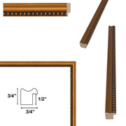 30x40 Frame Narrow Bead Antique Gold Picture Frame