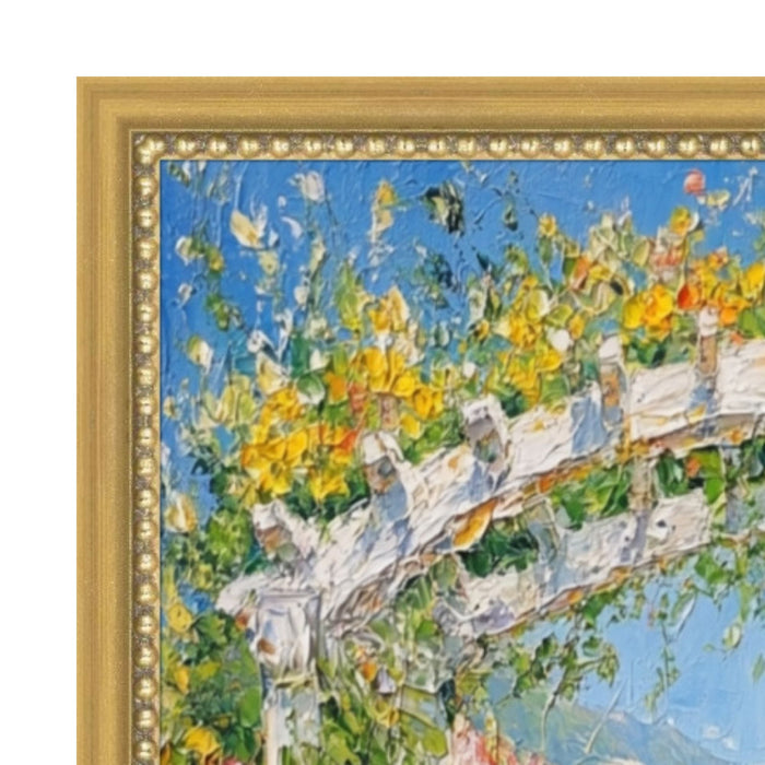 32x48 Frame Narrow Bead Antique Gold Picture Frame