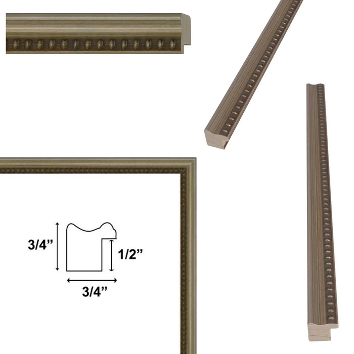 40x60 Frame Narrow Beaded Silver Scoop Picture Frame