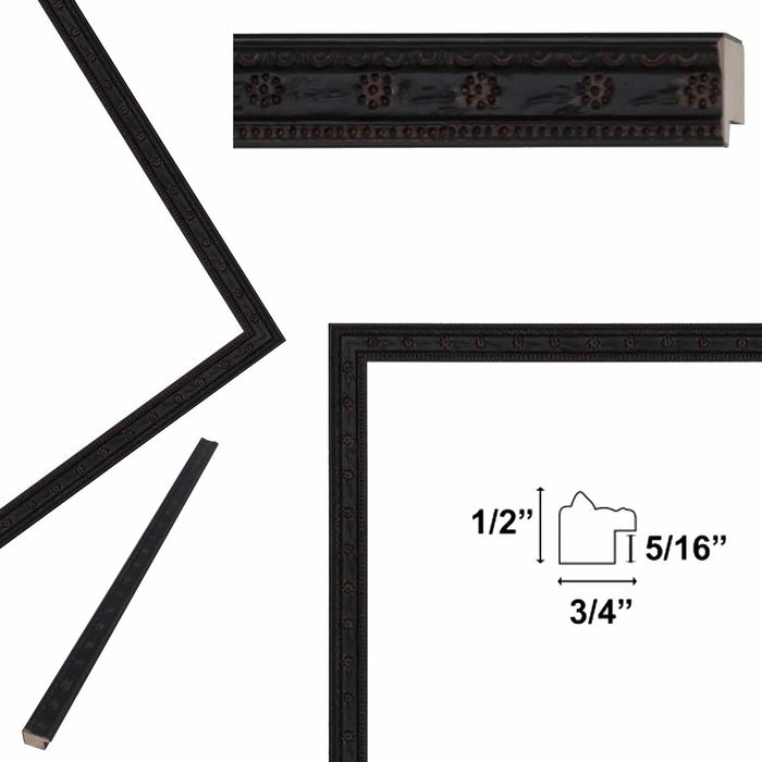 40x60 Frame Narrow Black Stars Picture Frame