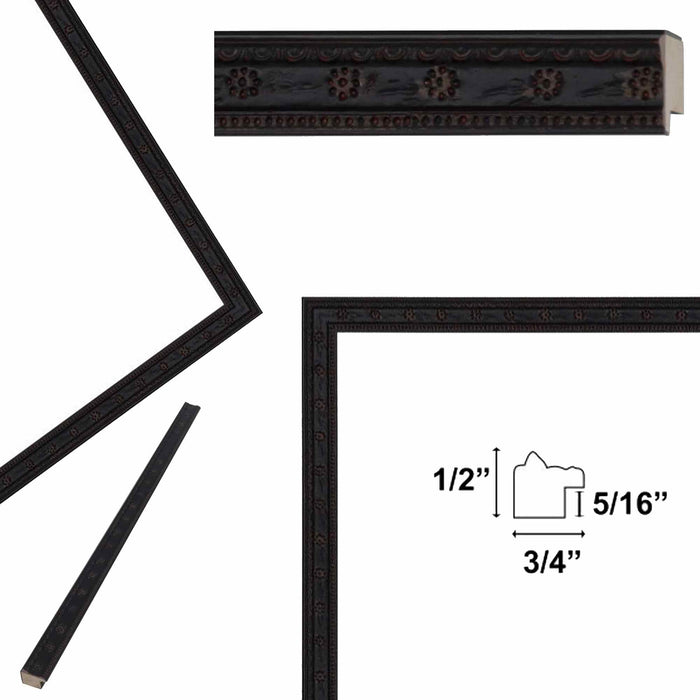 32x48 Frame Narrow Black Stars Picture Frame