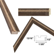 24x48 Frame Nautical Rope Dock Boat Rustic Brown Picture Frame