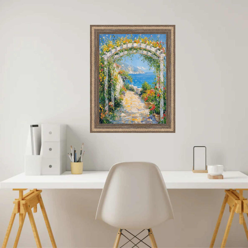 27x41 Frame Nautical Rope Dock Boat Rustic Brown Picture Frame