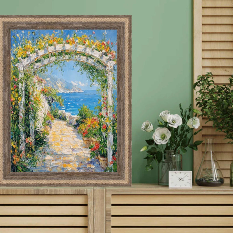 30x36 Frame Nautical Rope Dock Boat Rustic Brown Picture Frame