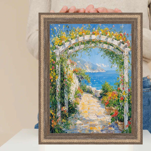 32x48 Frame Nautical Rope Dock Boat Rustic Brown Picture Frame
