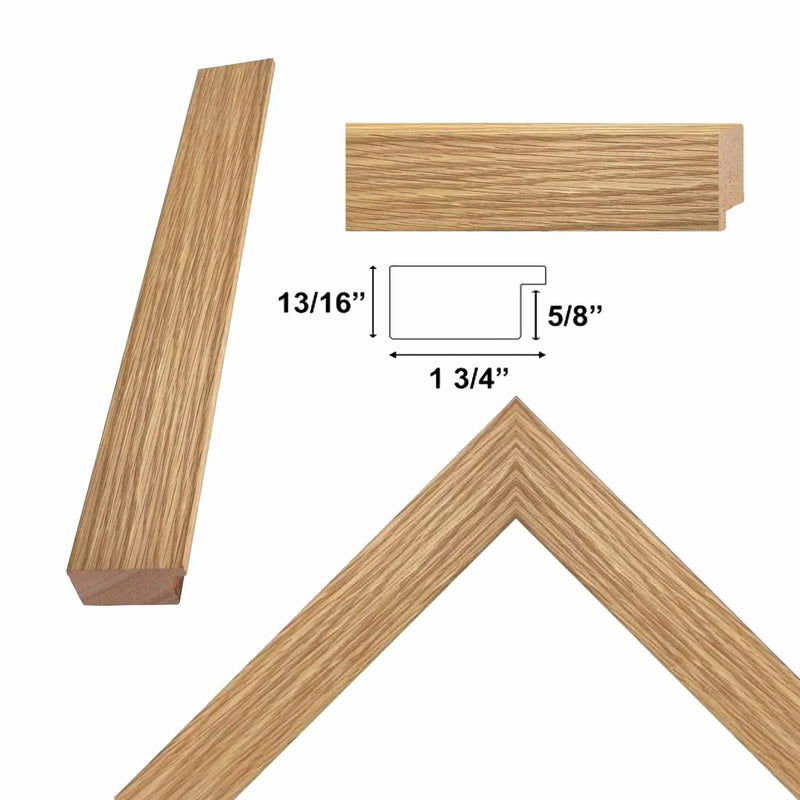 24x48 Frame Oak Natural Wood Picture Frame -