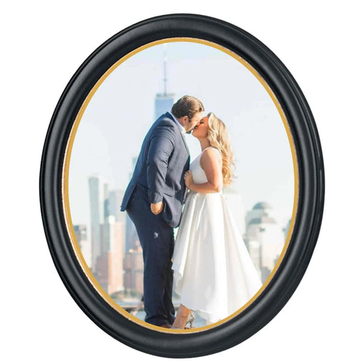 Traditional 8x10 Black Oval Picture Frame with Gold Vintage