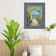 12x20 Frame Rustic Wide Wood Ocean Blue Picture Frame