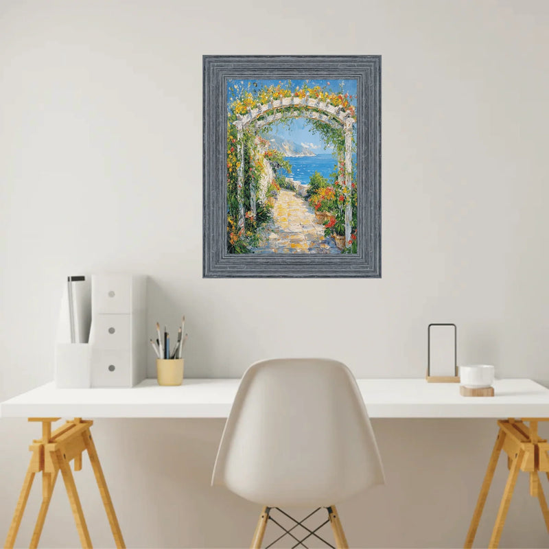 12x24 Frame Rustic Wide Wood Ocean Blue Picture Frame