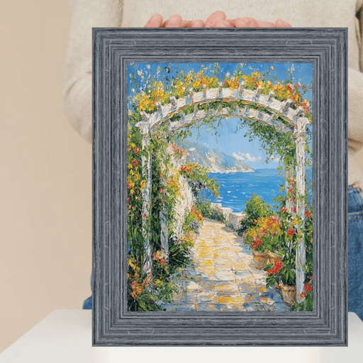 32x48 Frame Rustic Wide Wood Ocean Blue Picture Frame