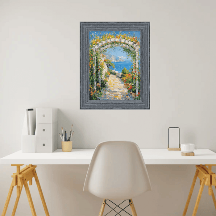32x48 Frame Rustic Wide Wood Ocean Blue Picture Frame