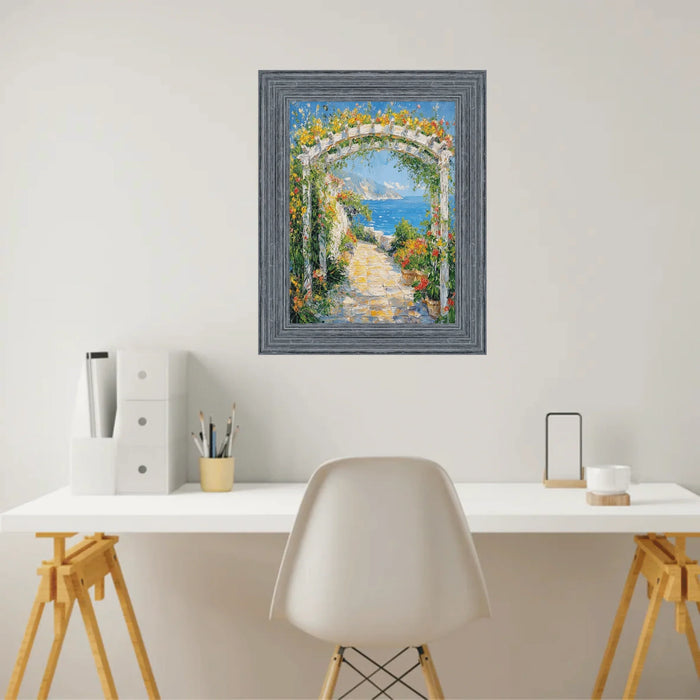 36x48 Frame Rustic Wide Wood Ocean Blue Picture Frame
