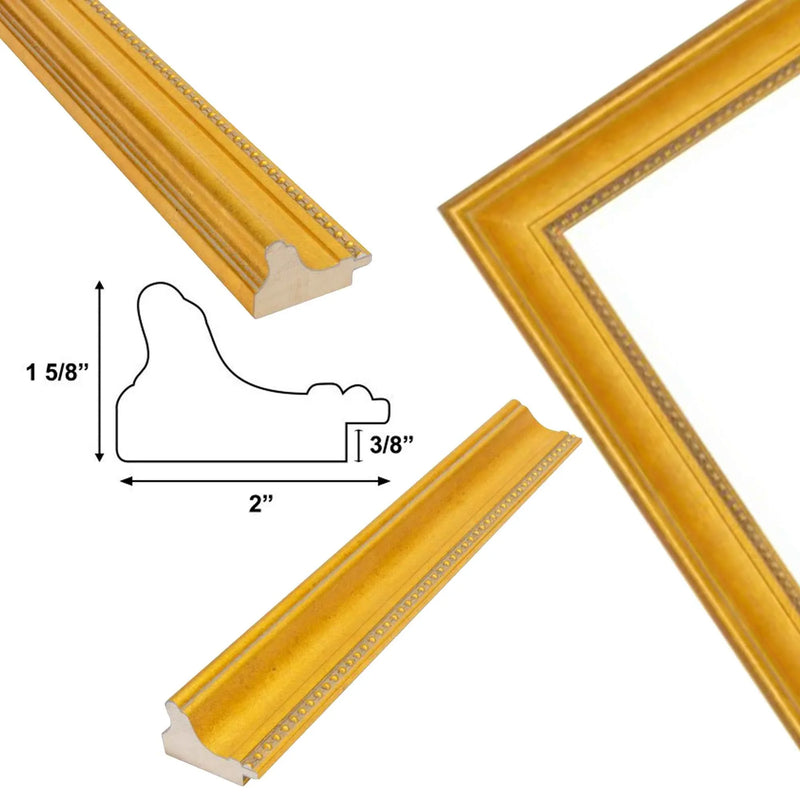 18x18 Frame Scoop Beaded Gold Picture Frame