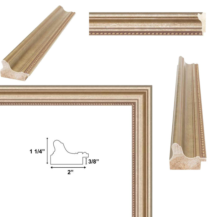 32x48 Frame Scoop Silver Gold Leaf Wash Picture Frame