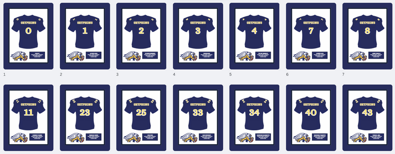 Greater Lowell Technical High School Football - 18x24 jersey frames  23 Frames