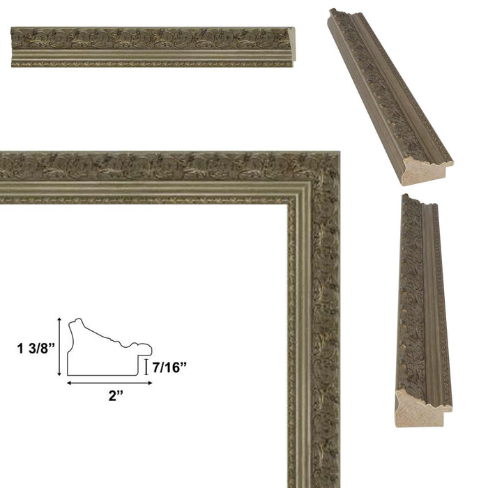 32x48 Frame Silver Baroque Ornate Picture Frame