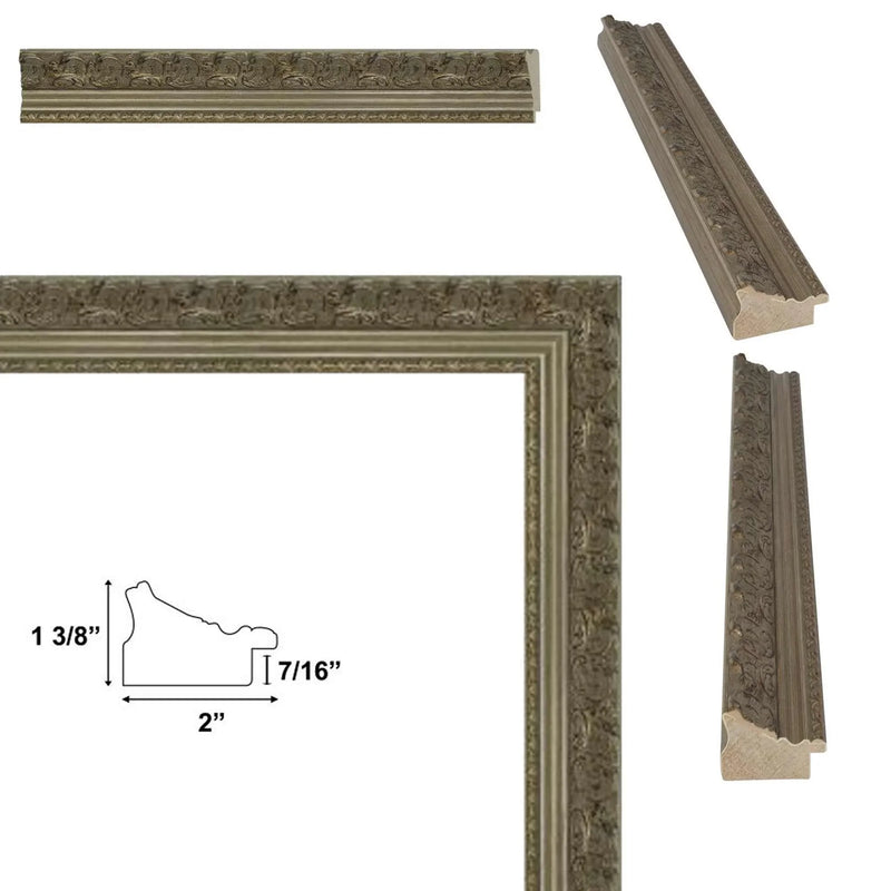 9x12 Frame Silver Baroque Ornate Picture Frame