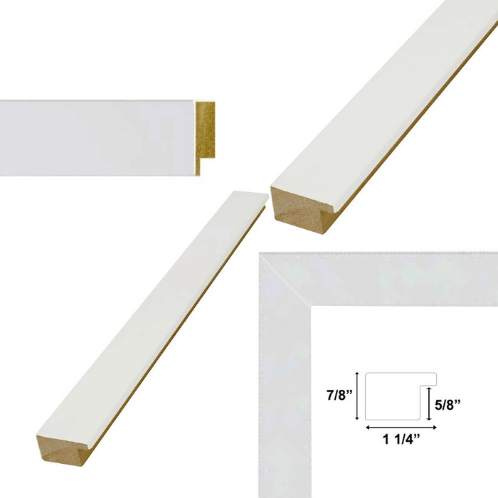 32x48 Frame Simple Flat Matte White Wood Picture Frame