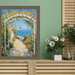 32x48 Frame Slim Cris Cross Gothic Aged Antique Silver Picture Frame