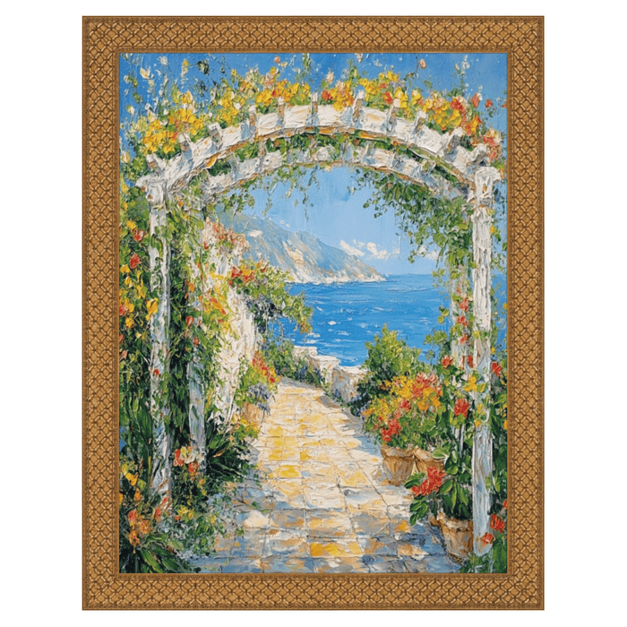 32x48 Frame Slim Cris Cross Gothic Antique Gold Picture Frame
