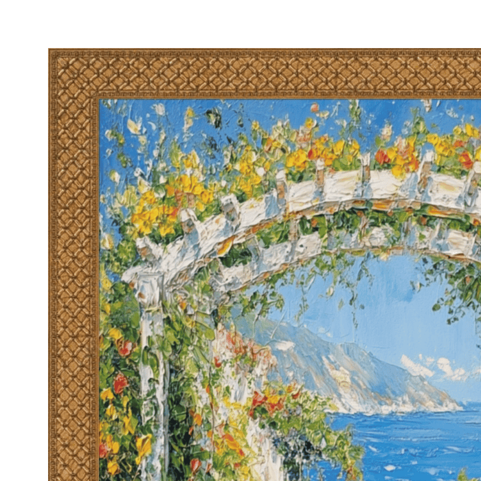 32x48 Frame Slim Cris Cross Gothic Antique Gold Picture Frame