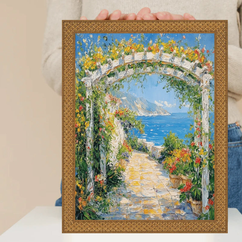 30x40 Frame Slim Cris Cross Gothic Antique Gold Picture Frame