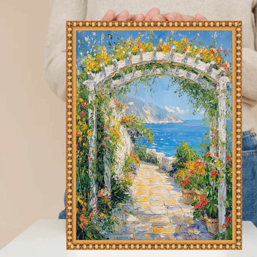 32x48 Frame Slim Gold Leaf Beaded Picture Frame