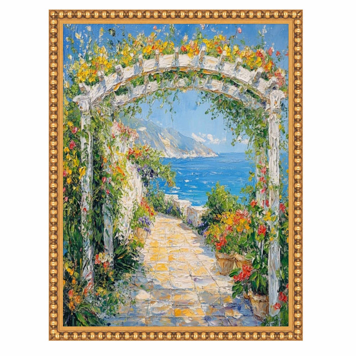 32x48 Frame Slim Gold Leaf Beaded Picture Frame