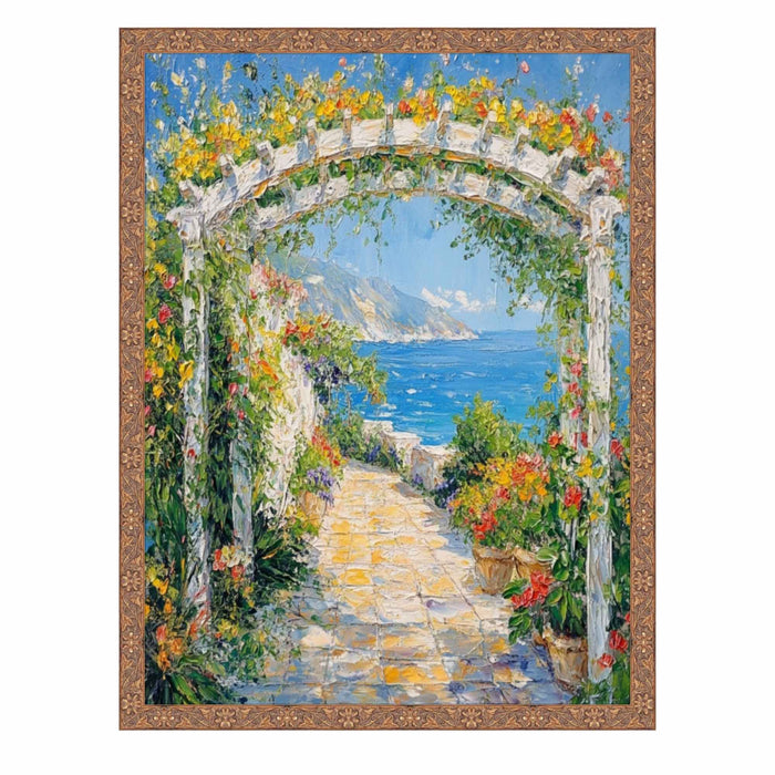 32x48 Frame Slim Gold Leaf Floral Star Picture Frame