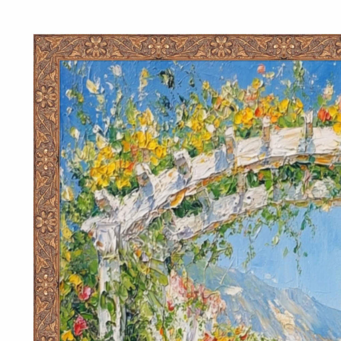 22x30 Frame Slim Gold Leaf Floral Star Picture Frame