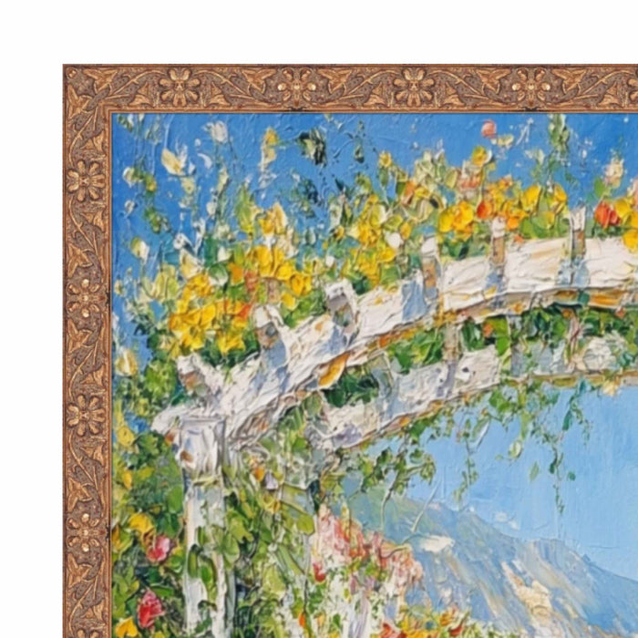32x48 Frame Slim Gold Leaf Floral Star Picture Frame