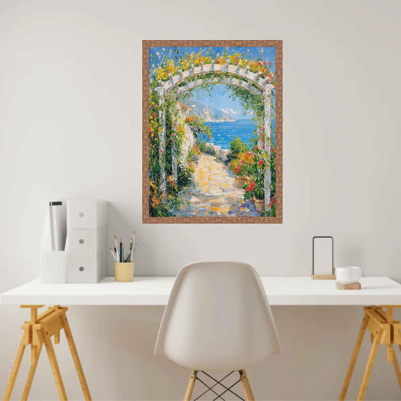 Slim Gold Leaf Floral Star Picture Frame Home Office