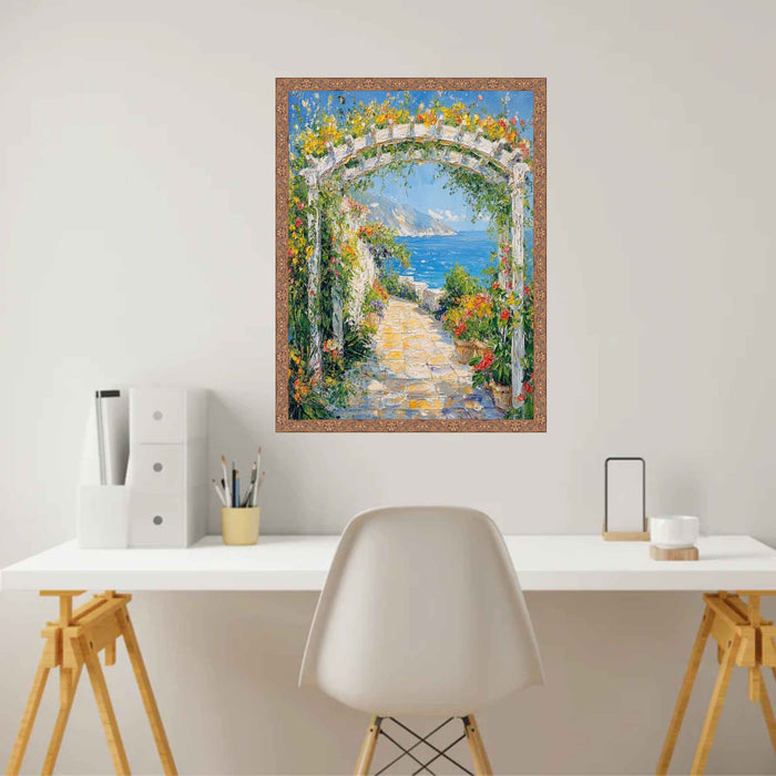 30x40 Frame Slim Gold Leaf Floral Star Picture Frame
