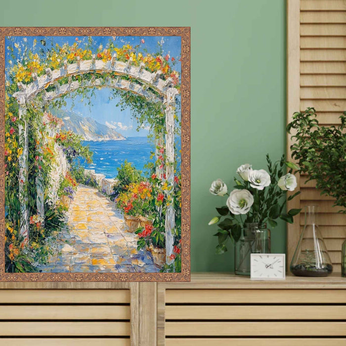 32x48 Frame Slim Gold Leaf Floral Star Picture Frame