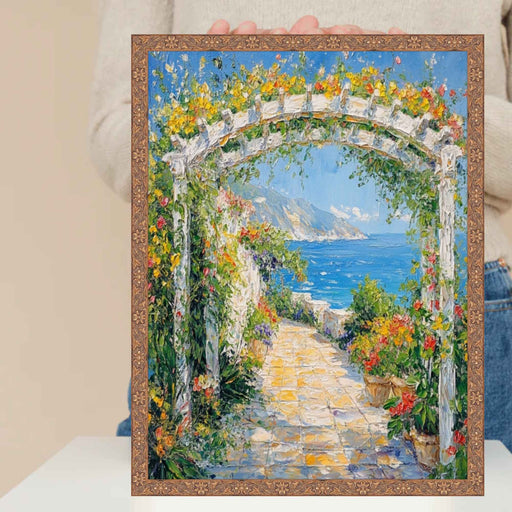 32x48 Frame Slim Gold Leaf Floral Star Picture Frame