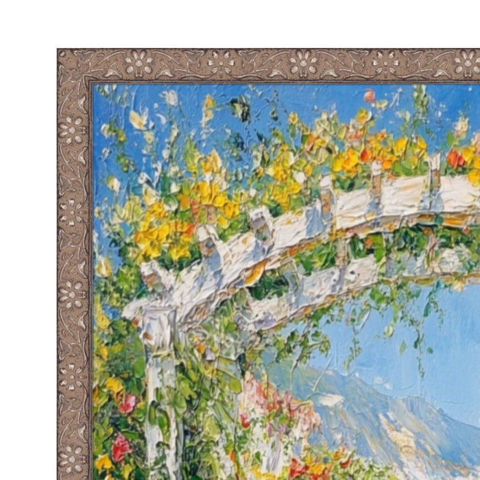 32x48 Frame Slim Silver Pewter Leaf Floral Star Picture Frame
