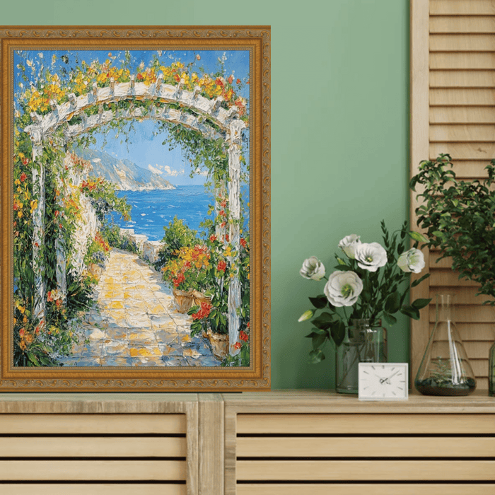 8.5x11 Frame Slim Vintage Antique Gold Beaded Picture Frame