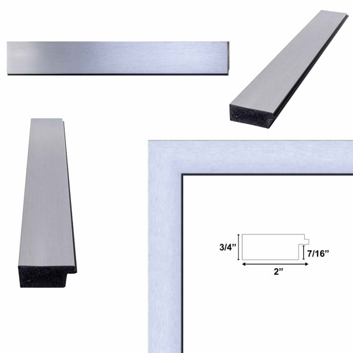 32x48 Frame Stain Steel Flat With Black Lip Picture Frame