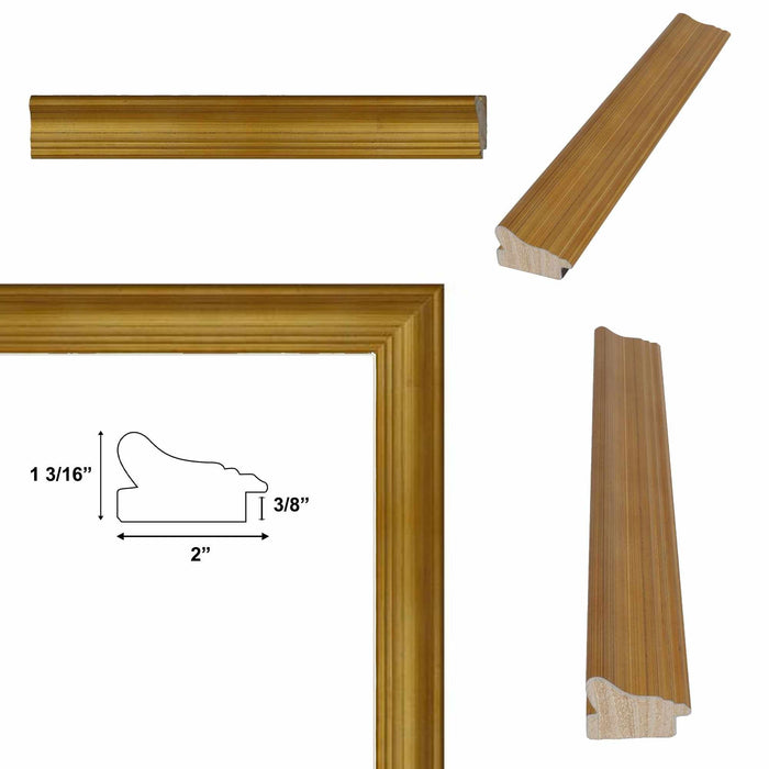 32x48 Frame Traditional Aged Gold Scoop Picture Frame