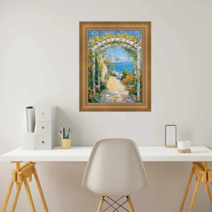 32x48 Frame Traditional Aged Gold Scoop Picture Frame