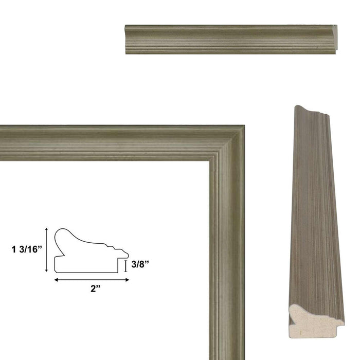 22x28 Frame Traditional Aged Silver Scoop Picture Frame