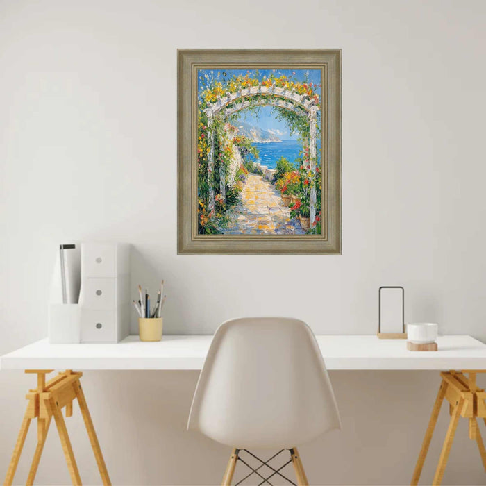 40x40 Frame Traditional Aged Silver Scoop Picture Frame