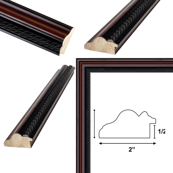 32x48 Frame Traditional Diploma Mahogany Rope Picture Frame