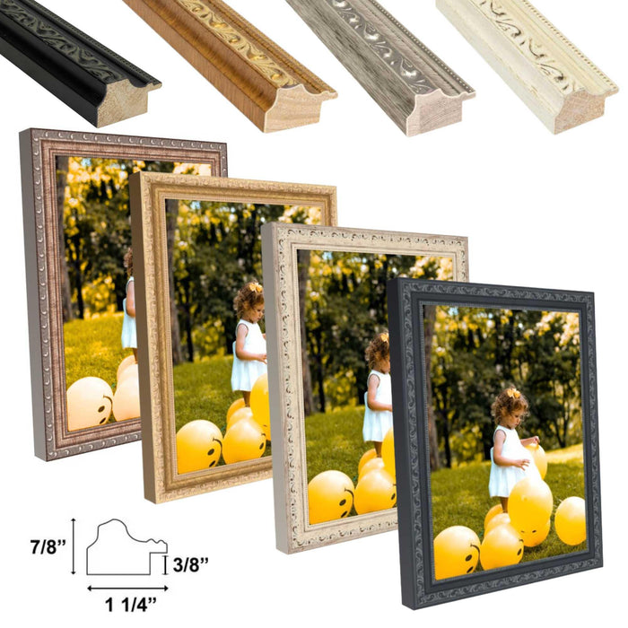 Antique 10x17 Black Picture Frame Traditonal Vintage framing