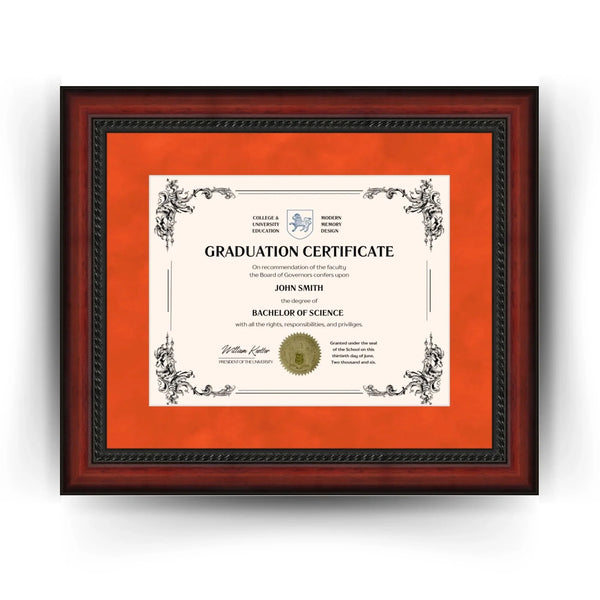 University of Virginia Diploma Frame 8.5x11 Certificate Orange